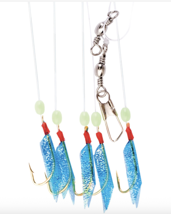 Eagle Claw Luminous Blue Wing Sabiki Rig ~ 5/string